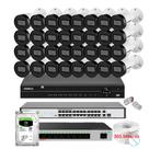 Kit 32 Câmeras Segurança IP Intelbras Vip 1230B Bullet Nvd 32 Canais 3tb