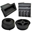 Kit 32 Cantoneiras Pequena Plastico 16 Pezinho Grande Pé Antiderrapante e 8 Alça Desenhada Permak Caixa Som Acustica