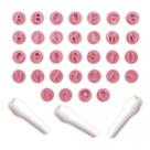 Kit 32 Carimbos para Doces Letras Rosa Bb Bluestar