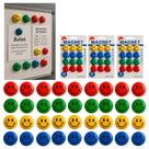 Kit 36 Imãs Emojis 2cm magnético animado geladeira lousa quadro mural alta fixação escolas empresa