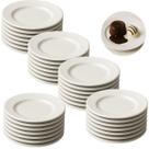 Kit 36 Prato De Sobremesa Em Melamina 18cm Branco Raso