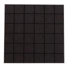 Kit 36 Unidades Borracha Preta Quadrada Autocolante Antiderrapante 15x15mm Para Proteção De Pisos Móveis Parede
