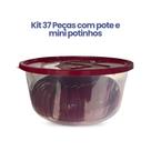 Kit 37 Peças com Pote e Tigelas Pronto Para Servir