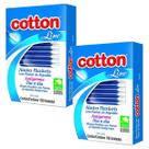 Kit 375 Unidades Hastes Flexíveis Cotton Line 5 CAIXAS x 75 Unidades Cotonete Caixa Com Pontas Algodão Natural Antigerme
