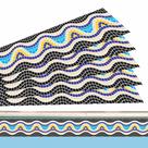 Kit 38 Adesivos Piscina Borda Mosaico Ondulado Escuro 100x10cm