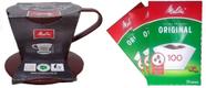 Kit 3cx Filtro Papel 1Suporte plást Melitta n100 Marrom