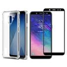 Kit 3D para J8 - Película 3D de Vidro + Capa Transparente Anti Impactos Samsung Galaxy J8