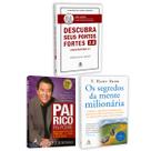 Kit 3livros, Descubra Seus Pontos Fortes 2.0 + Pai Rico, Pai Pobre + Os Segredos Da Mente Milionária, Segredos Para Enriquecer, Edição Atualizada