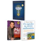 Kit 3livros, Pai Rico, Pai Pobre + Atitude Mental Positiva + Os Segredos Da Mente Milionária, Segredos Para Enriquecer, Edição Atualizada