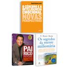 Kit 3livros, Pai Rico, Pai Pobre + O Cérebro e a Inteligência Emocional + Os Segredos Da Mente Milionária, Segredos Para Enriquecer,Edição Atualizada