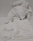 Kit 3Pçs Luxo Bebê Menina Macacão Manta Algodão Lessa Kids -