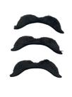 Kit 3un Bigode Falso Preto de Pelucia curvado Fantasia