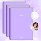 Kit 3un Caderno Brochura Capa Dura Grande com Pauta 80fls Tons Pasteis Ensino Fundamental ou Infantil