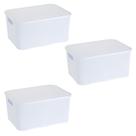Kit 3un Caixa Organizadora Rattan 18L Branco - Monte Libano