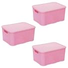 Kit 3un Caixa Organizadora Rattan 18L Rosa - Monte Libano