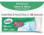 Kit 3un embalixo saco lixo pia e banheiro branco 34x38