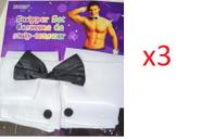 Kit 3un Fantasia Stripper Papaquito Gravata Borboleta