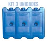 Kit 3un Gelo 500ml Reutilizável Para Cooler Gel Artificial Azul