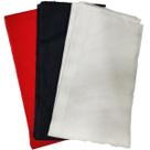 Kit 3un Pano Tecido Morim 1x1m Branco Vermelho Preto