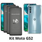 Kit 3UN Película 3D Privacidade de Vidro + Capinha de Silicone TPU para Moto G52