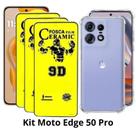 Kit 3UN Película Fosca + Capa Transparente para Moto Edge 50 Pro