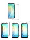 Kit 3UN Películas 3D Vidro + Capa Anti Choque Para Samsung Galaxy A07
