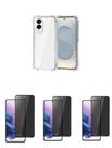 Kit 3UN Películas Fosca Privativa + Capinha Silicone TPU Para Galaxy S25 EDGE