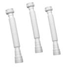 Kit 3un sifão sanfonado extensivo universal abs branco astra