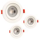 Kit 3Und Spot Led Branco Neutro 4000K 12W Direcionável Redondo Bivolt Embutir