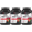 Kit 3X 100% Whey Prime Concentrado - 900g Morango - BodyAction