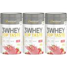 Kit 3X 3 Whey Top Taste - 900g Morango - Body Action Kit 3X 3 Whey Top Taste - 900g Morango - Body Action