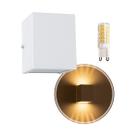 kit 3x Arandela Efeito 10 Fachos Alumínio Branca + LED G9 5W Branco Quente St910