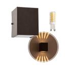 Kit 3x Arandela Efeito 10 Fachos Alumínio Marrom + LED G9 5W Branco Quente St910