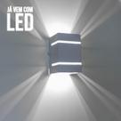 kit 3x Arandela Preta + LED 5W 6000K luminária Externa Parede Muro 2 Focos Frisos Fachos St327