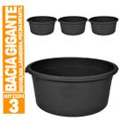 Kit 3x Bacia Plastico Grande Reforçada Multiuso C Alça 80l