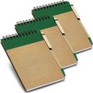 Kit 3x Caderneta Pocket Eco com Caneta 10x14cm 60 Folhas TopGet Verde