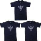 Kit 3X Camiseta 100% Algodão Darkness - Tamanho G Preta - IntegralMédica