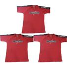 Kit 3X Camiseta Algodão Integral Team - Tamanho P Vermelha/Preta - IntegralMédica