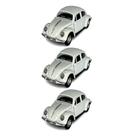 Kit 3x Carrinho de Coleção Fusca Branco - AP TOYS