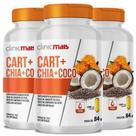 KIT 3X Cartamo + Chia + Coco 1000mg 60 cápsulas - Clinicmais KIT 3X Cartamo + Chia + Coco 1000mg 60 cápsulas - Clinicmais