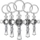 Kit 3x Chaveiros Cruz de São Bento De Aluminio Para Lembrancinha