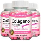 KIT 3X Colágeno Hidrolisado Femme + Vitaminas A, C, D, E e Zinco 90 cápsulas - Maxinutri