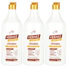 Kit 3x Condicionador Verniz Hair Plus D-Pantenol Keratina Óleo de Coco Aminoácidos 1000ml Naxos