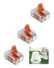 Kit 3x Conector Emenda 2 Polos 6mm² 40A Wago 105545 Chuveiro