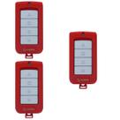 Kit 3x controle para motores de portão tx play vermelho garen