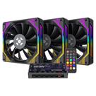 Kit 3x Coolers Frosty ARGB 120MM com controladora cor Preto
