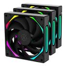 Kit 3x Coolers Halo ARGB 120MM Kalkan Até 2200RPM Cor Preto Kit 3x Coolers Halo ARGB 120MM Kalkan Até 2200RPM Cor Preto