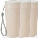 Kit 3x Copo Térmico Fibra de Bambu 350ml Nature Topget Bege