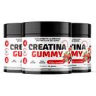 Kit 3x Creatina Gummy Ekobé Frutas Vermelhas 3g Zero Açúcar