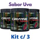 kit 3X Creatina Monohidratada Creatine Turbo Black Skull 300g - Energia - Força - Ganho de Massa Muscular